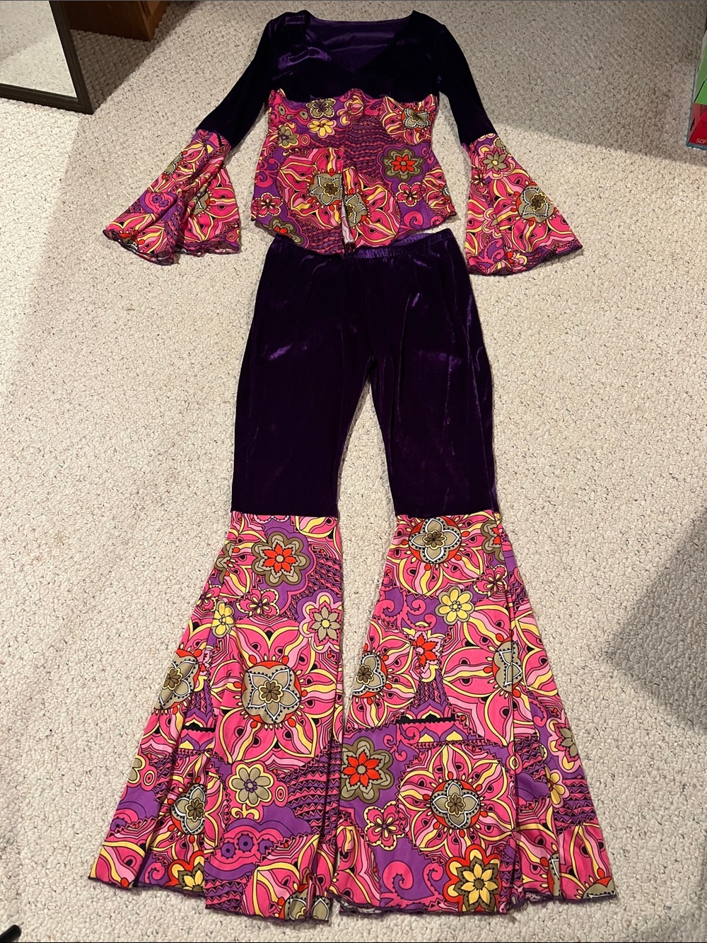 Hallowed hippie costume pants and top
